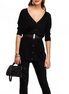 Veste Naf Naf Long Black Femme