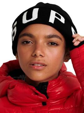 Bonnet Superdry Logo urbain noir Femme et Homme