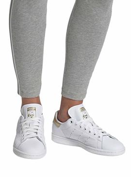 Baskets Adidas Stan Smith Blanc Or Femme