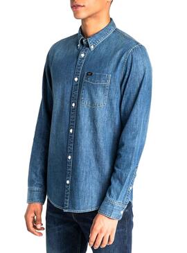 Chemise Lee Bouton Down Denim Homme