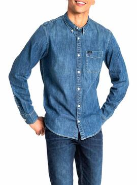 Chemise Lee Bouton Down Denim Homme