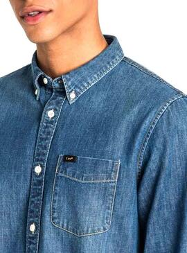 Chemise Lee Bouton Down Denim Homme