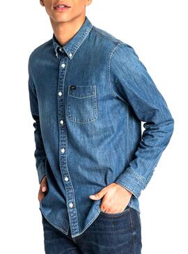 Chemise Lee Bouton Down Denim Homme