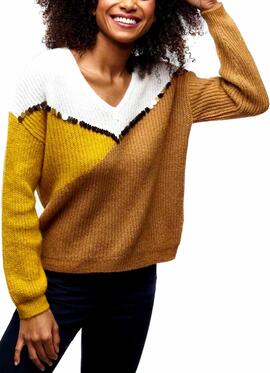 Pull Naf Naf Perles En OrTricolore Femme