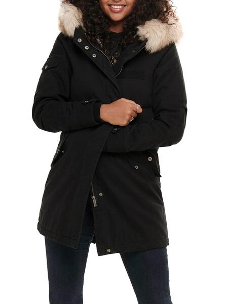 parka noir femme