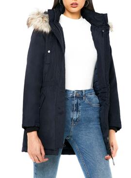 Parka Only Iris Bleu Marino Femme