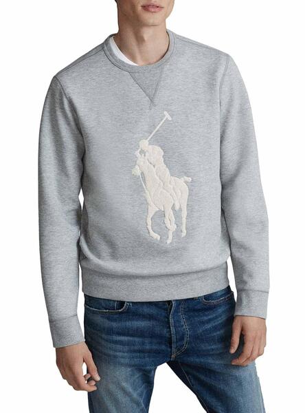 Sweat Polo Ralph Lauren Big Logo Gris Homme
