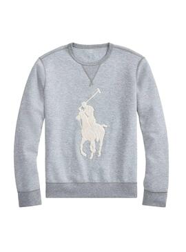 Sweat Polo Ralph Lauren Big Logo Gris Homme