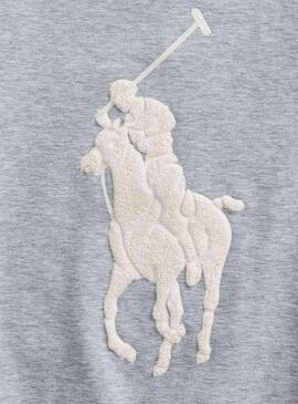 Sweat Polo Ralph Lauren Big Logo Gris Homme