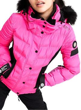 Veste Superdry Luxe Rose Neige Pour Femme