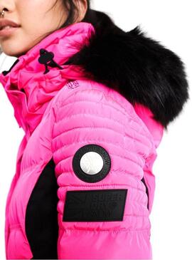 Veste Superdry Luxe Rose Neige Pour Femme