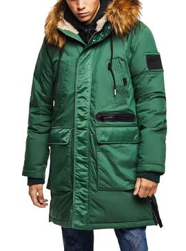 Parka Diesel W-Bullisk Vert pour Homme