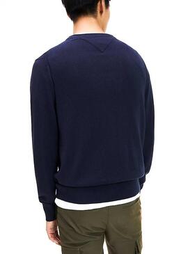 Pull Tommy Hilfiger Cashmere Marine Pour Homme