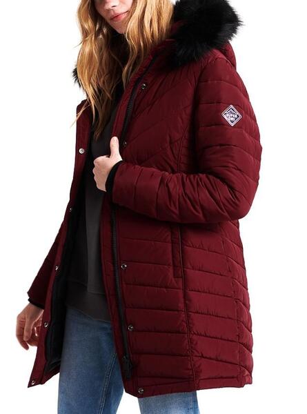 manteau superdry rouge femme