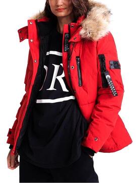 Parka Superdry Premium Down New Rescue Rouge Femme