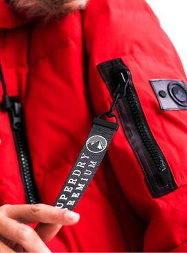 Parka Superdry Premium Down New Rescue Rouge Femme