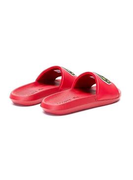 Lacoste Maxi Croco Rouge Tongs Femme