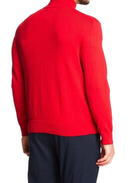 Pull Nautica Mock Rouge Homme