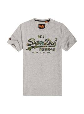 T-Shirt Superdry Vintage Logo Camo Gris Homme
