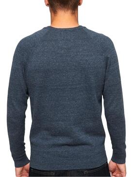 Pull Superdry Etiquette orange Bleu pour Homme