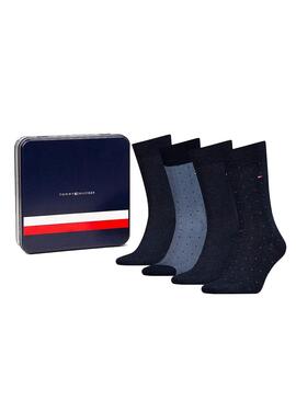 Chaussettes Box Tommy Hilfiger Points Bleu Homme