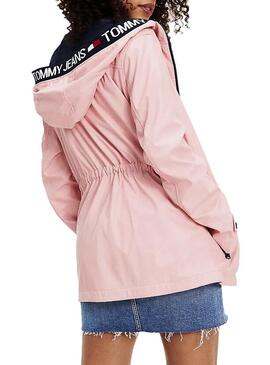 Imperméable Tommy Jeans Tape Detail Rose Femme