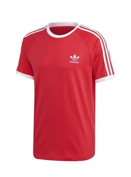 T-Shirt Adidas 3 Stripes Rouge Pour Homme