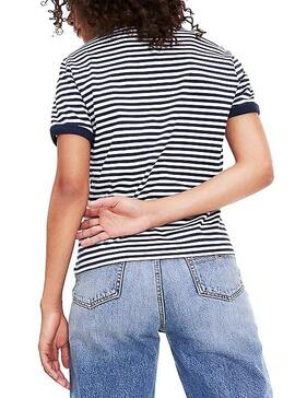 T-Shirt Tommy Jeans Stripe Heart Pour Femme