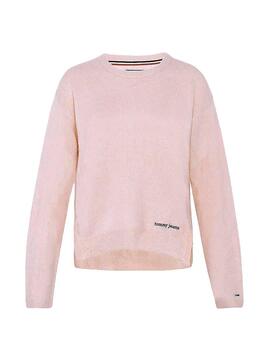Pull Tommy Jeans - Point de côté rose pour Femme