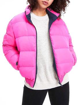 Veste Tommy Jeans Bomber Réversible Rose Femme