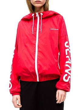 Veste Calvin Klein Coupe-vent Rouge Femme