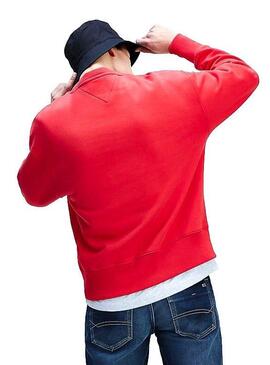 Sweat Tommy Jeans Flag Rouge Pour Homme
