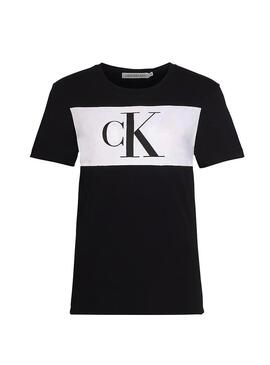 T-Shirt Calvin Klein Blocking Monogram Noir