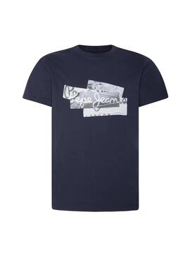 T-Shirt Pepe Jeans Bobby Bleu Pour Homme