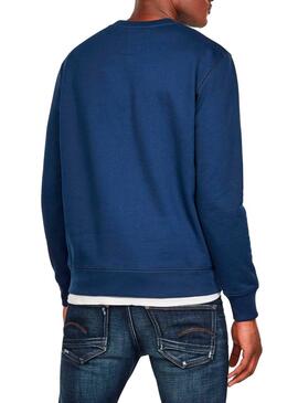 Sweat G-Star Original Logo GR Bleu Pour Homme