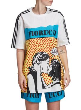 T-Shirt Adidas Fiorucci Blanc Femme