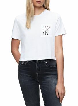 T-Shirt Calvin Klein Love Blanc Femme