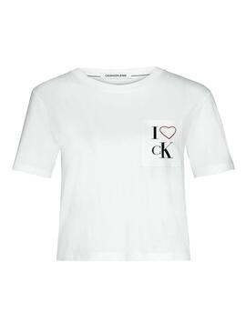T-Shirt Calvin Klein Love Blanc Femme
