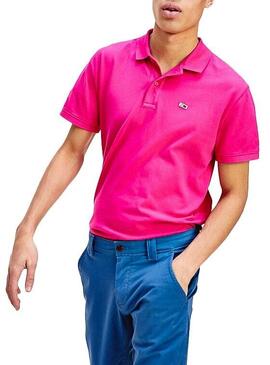 Polo Tommy Jeans Classic Solid Fuchsia Homme