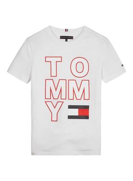 T-Shirt Tommy Hilfiger Maxilogo Blanc Garçon