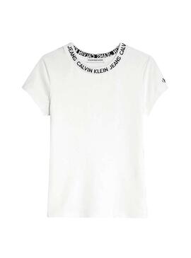 T-Shirt Calvin Klein Intarsia White Fille