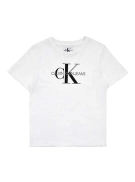 T-Shirt Calvin Klein Monogram Blanc Unisexe Lo