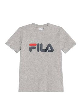 T-Shirt Fila Classic Logo Gris pour Fille et Garço