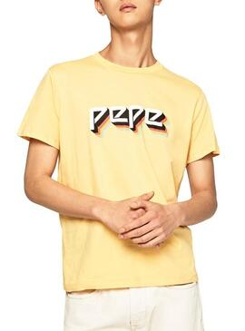 T-Shirt Pepe Jeans Theo Jaune Homme
