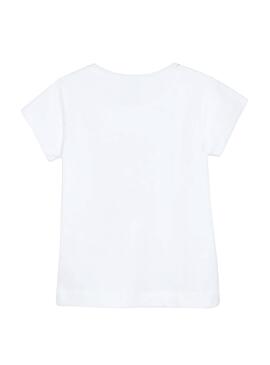 T-Shirt Mayoral Chien Blanc Fille