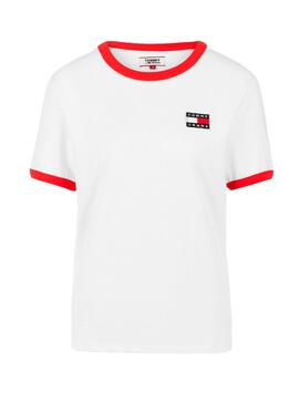 T-Shirt Tommy Jeans Logo rétro Blanc Femme