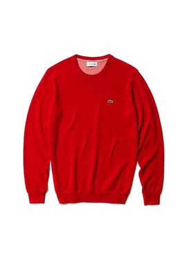 Pull Lacoste Round Basic Rouge Homme