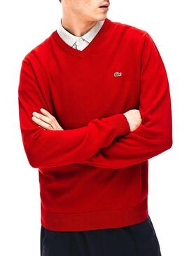 Pull Lacoste Peak Rouge Homme