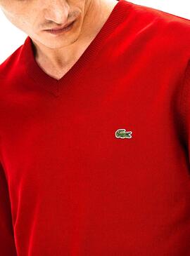 Pull Lacoste Peak Rouge Homme