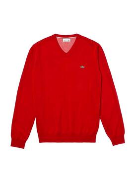 Pull Lacoste Peak Rouge Homme